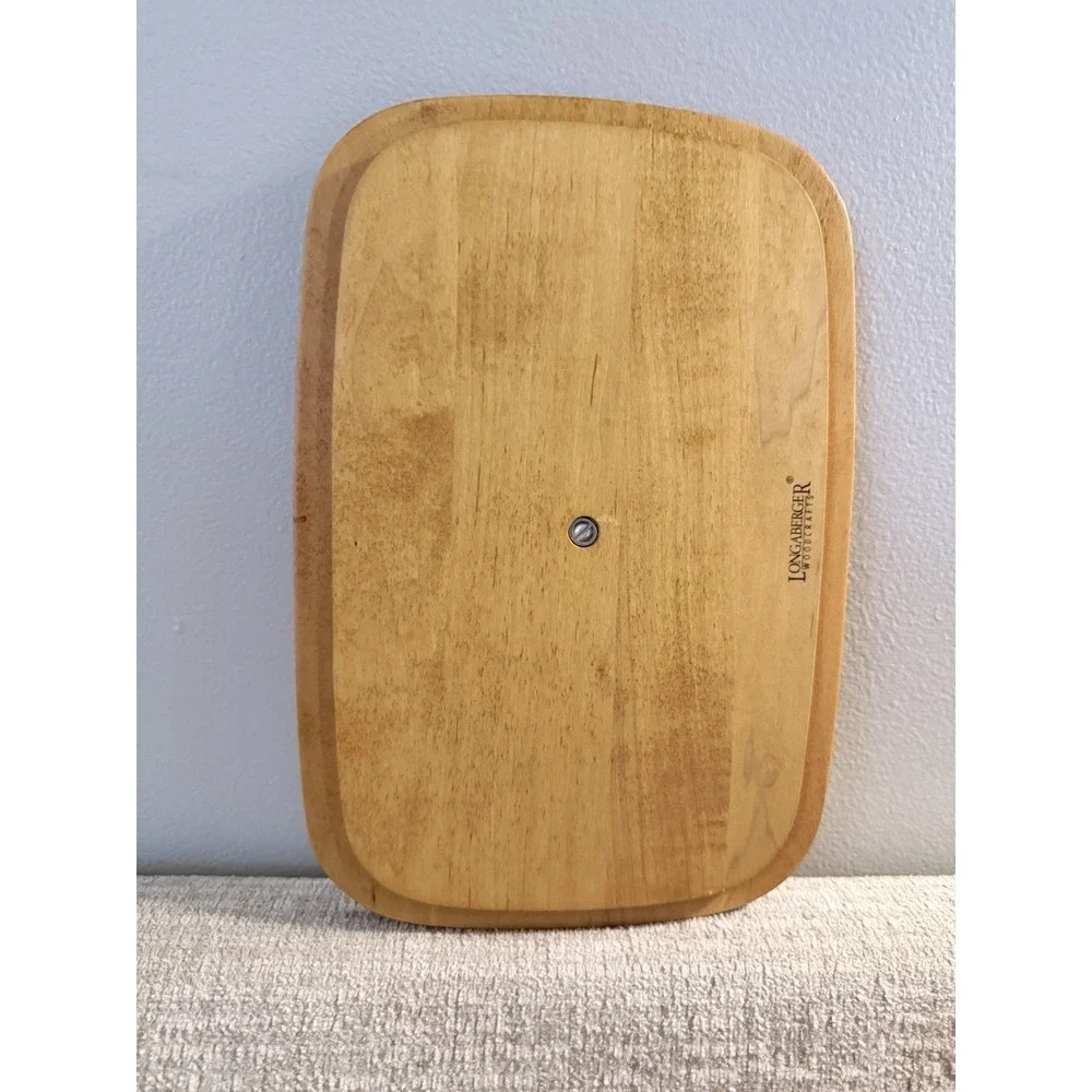 Longaberger Wooden Lid for 1996 Holiday Cheer Basket Red‎ Knob 12
